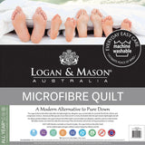 Logan and Mason Hypo-Allergenic 350GSM Microfiber Quilt with Cotton Cover for Single Bed