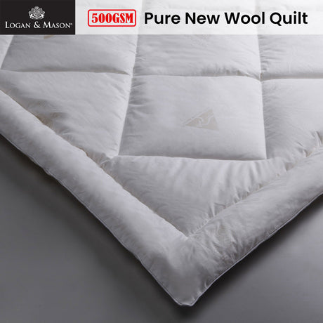 Logan and Mason 500GSM Premium Australian Pure Wool King Quilt