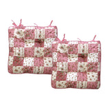 Mia Pink Floral Cotton Chair Pads - Set of 2 40x40 cm