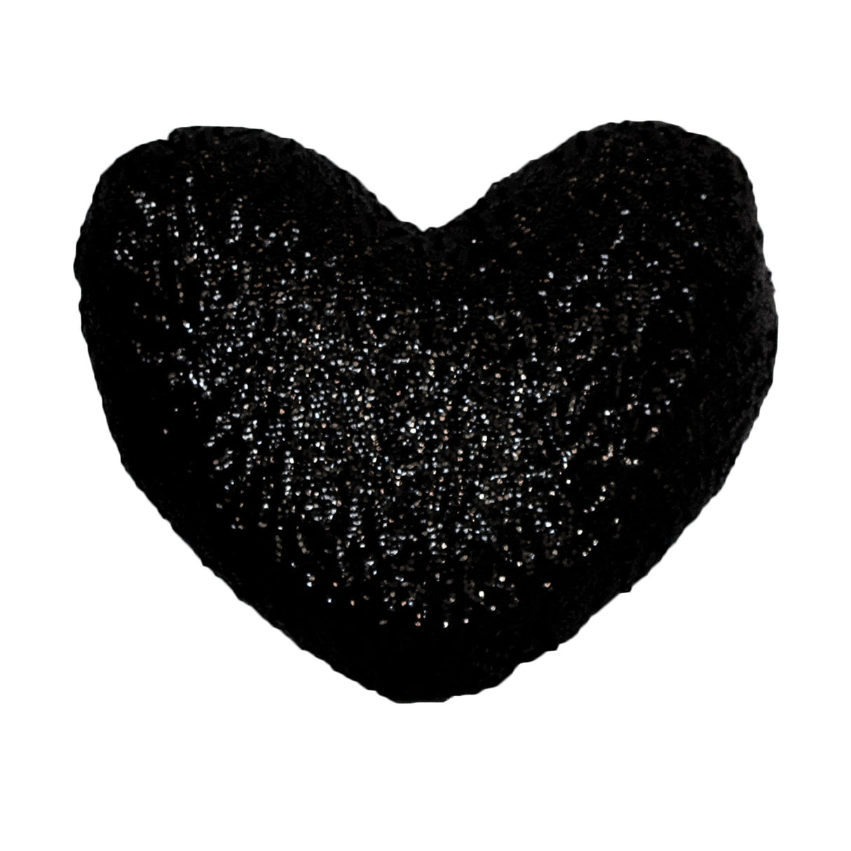 Heart-Shaped Black Sequined Cushion by Georges Fine Linens - Plush Decorative Pillow