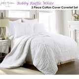 Bobby Ruffle White Cotton Coverlet Set - Super King Size by Jenny Mclean