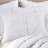 Bobby Ruffle White Cotton Coverlet Set - Super King Size by Jenny Mclean