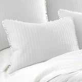 Jenny Mclean Clavo Pompom White 3-Piece 100% Cotton Super King Coverlet Ensemble