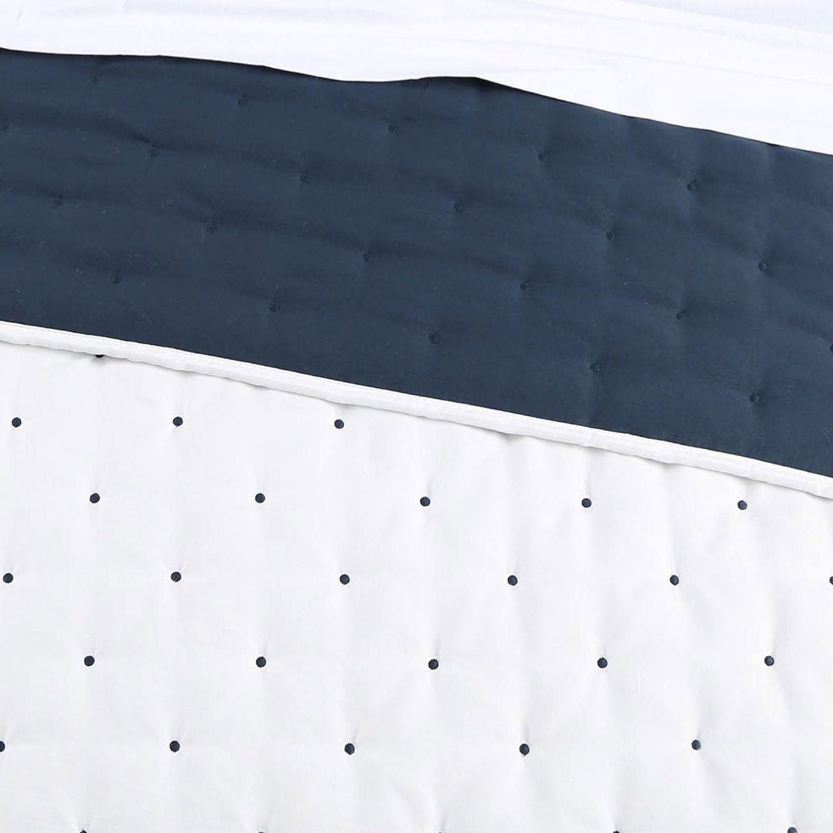 Jenny Mclean Reversible Swiss Dot Blue Super King Coverlet Set - 3 Pieces