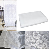 Gardenia White One Piece Rod Pocket Lace Curtain with Attached Valance