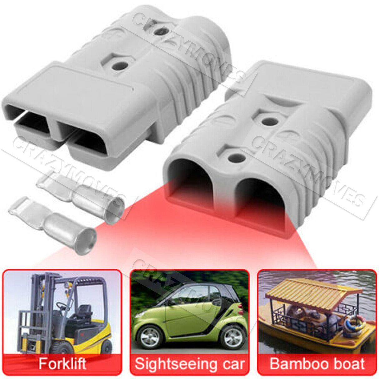 50 Amp Anderson Connector Set - 10 Pairs for 6AWG 12-24V DC Systems