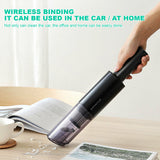 Wireless Charge 6000Pa Suction Powerful Portable Car Vacuum Cleaner Home Duster(Black)