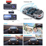 Front and Rear Triple Lens Dash Cam 1080P HD Three-Lens Driving Recorder Reversing Visual Recording