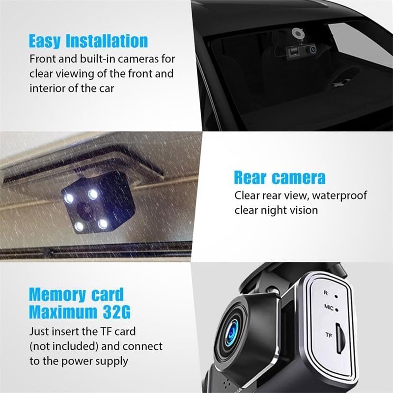 WIFI 3 Channels Dash Cam 1080P Full HD Car Dashcam Comes with Free 32GB Card