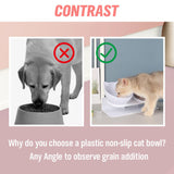 White Double Cat Bowl Pet Bowls Stand Dog Elevated Feeder Food Water Raised Lifted