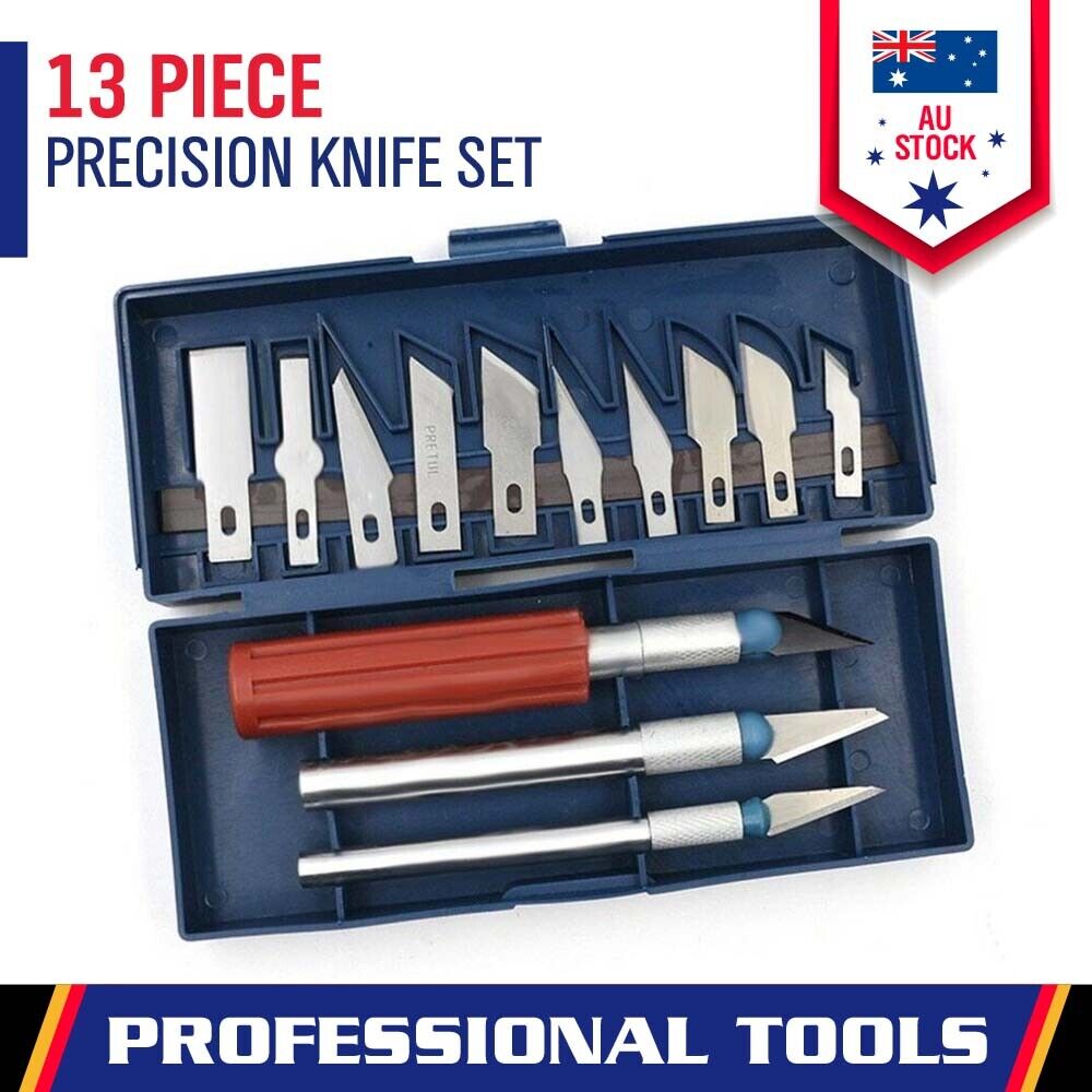 13Pc Durable Precision Knife Set Exacto Style Multi-function Hobby Knife Crafts