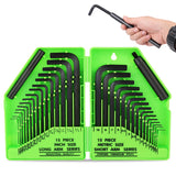 32Pcs Hex Key Set Allen Wrench Set Metric & SAE Storage Case L Shape Crv Au