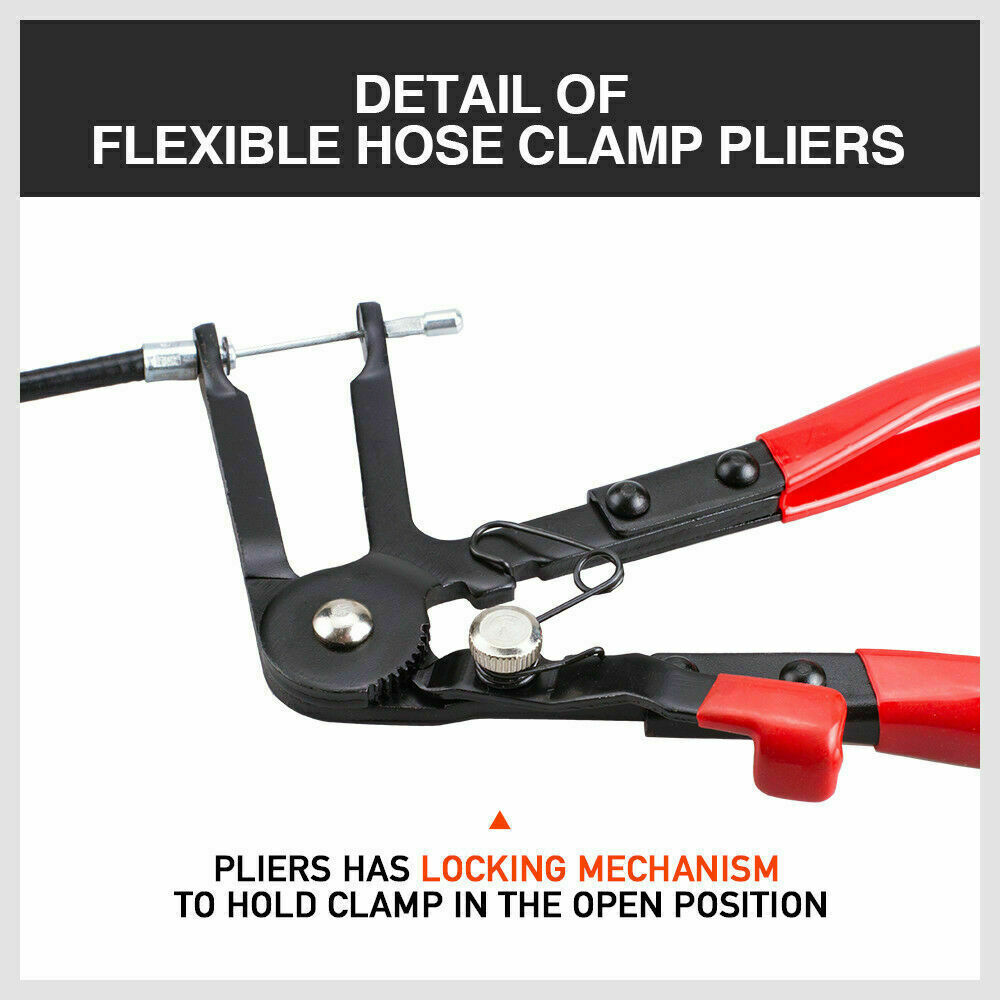 Long Hose Clamp Pliers 24" Flexible Extension Wire Oil Fuel Hose Clip Remove