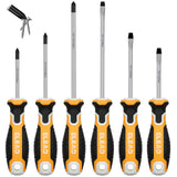 6-Piece Magnetic Screwdriver Set with Non-Slip Handles - Phillips & Slotted, Chromium Molybdenum Steel