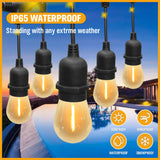 Solar Power 15 LED 18.2M Festoon String Lights Wedding Party WaterProof