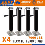 4x Trailer Caravan Canopy Jack Leg Stand Heavy Duty 3175KG 7000lbs Side Handle - Front View