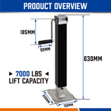 4x Trailer Caravan Canopy Jack Leg Stand Heavy Duty 3175KG 7000lbs Side Handle - Side View