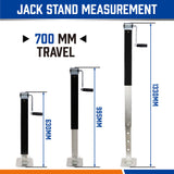 4x Trailer Caravan Canopy Jack Leg Stand Heavy Duty 3175KG 7000lbs Side Handle - Top-Down View