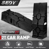 SEDY 2Pcs 2 Ton Heavy Duty Car Ramps 17cm Rise Antiskid Vehicle Service Ramp Au - Front View