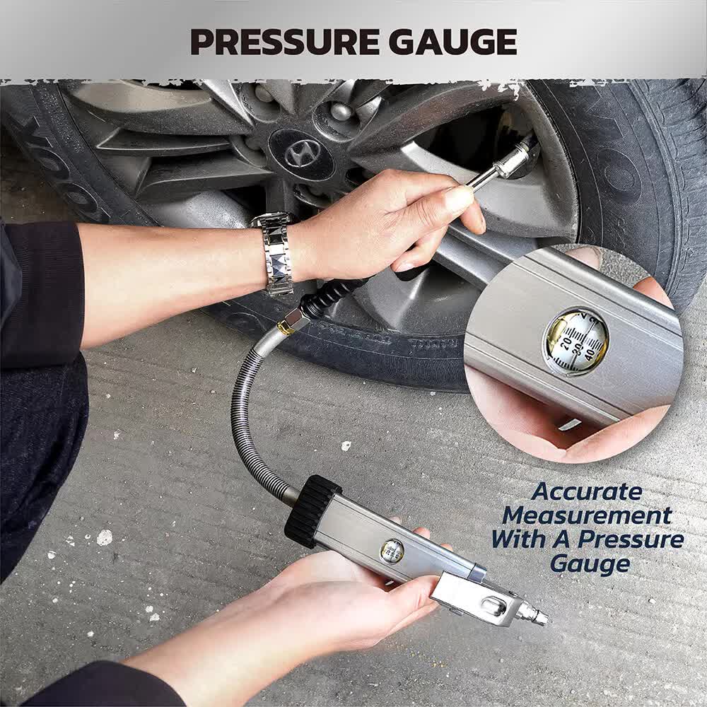 3in1 255PSI Tyre Inflator Car Motorcycle Air Tire Pressure Gauge Hose Pump Au