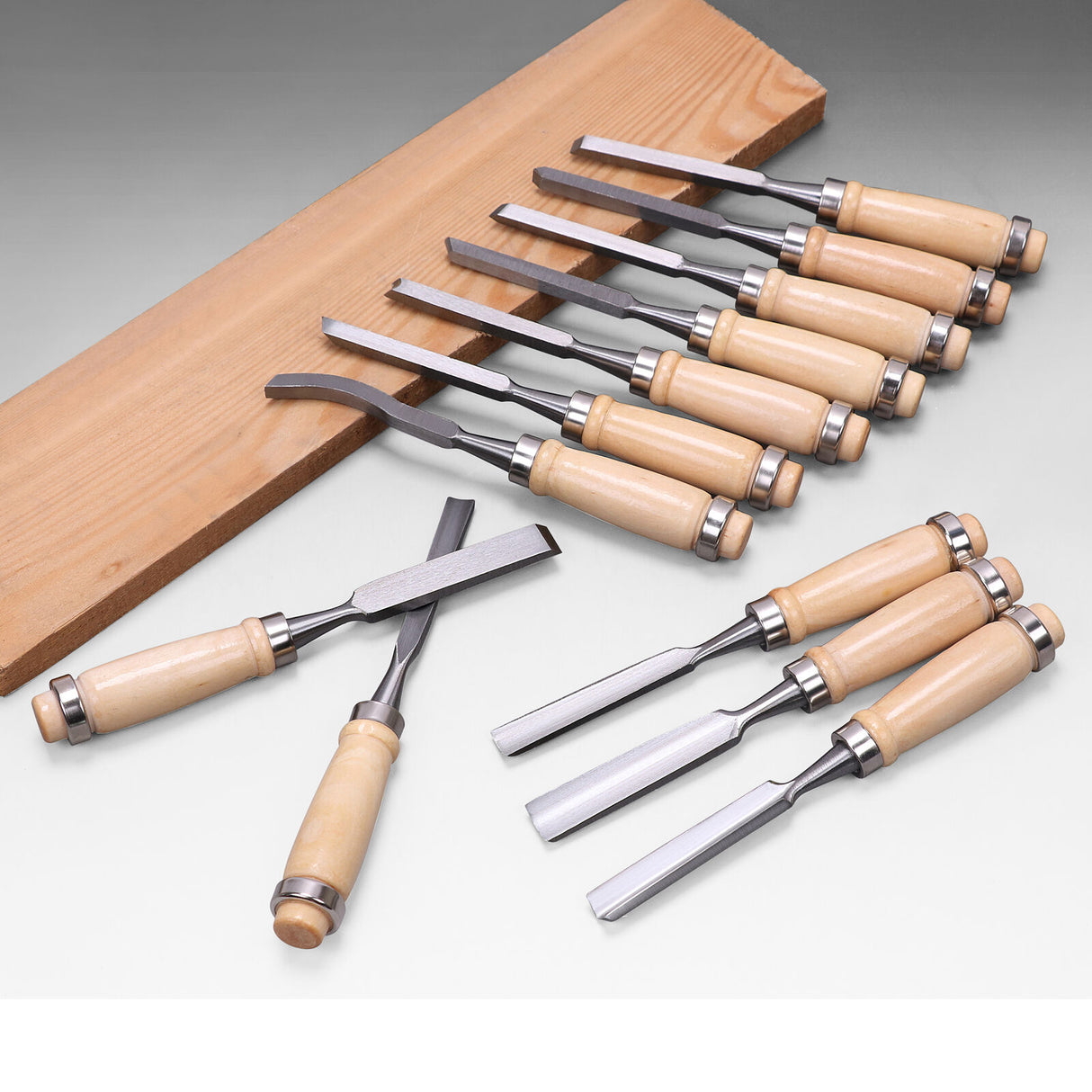 12Pc Wood Carving Chisel Set Knife High Carbon Steel Woodworking Rolling Pouch