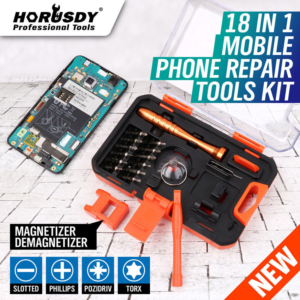 18-in-1 Precision Mobile Device Repair Tool Set with Magnetic Screwdriver and Pry Tools