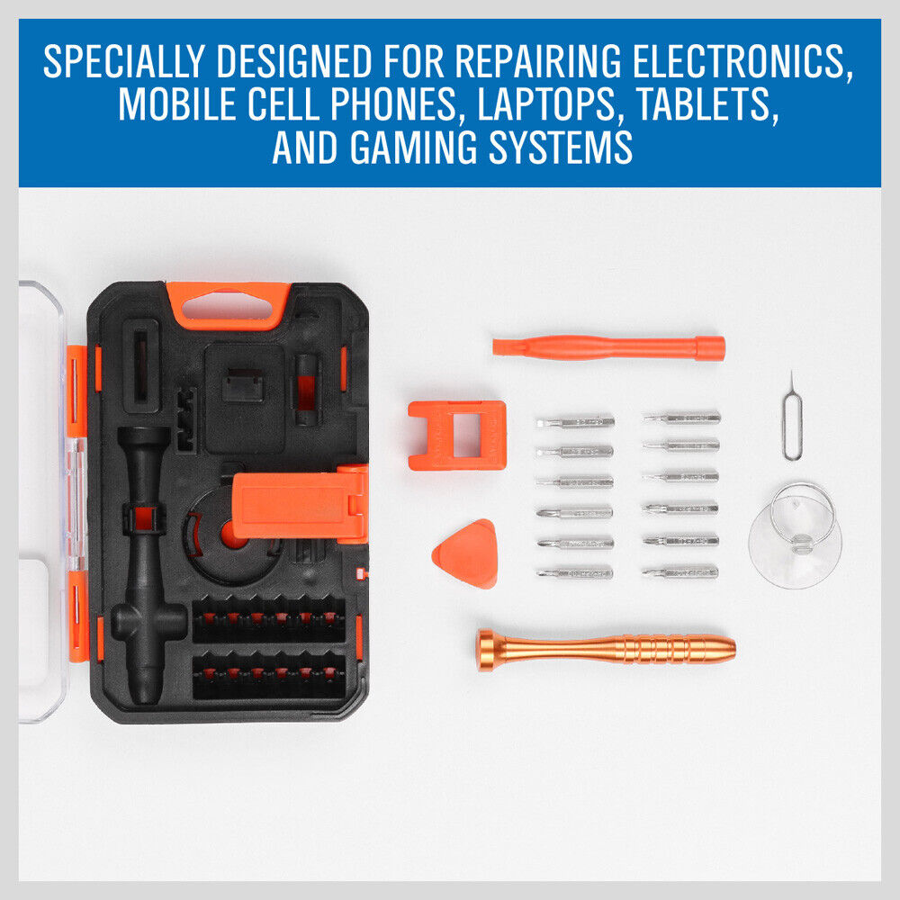 18-in-1 Precision Mobile Device Repair Tool Set with Magnetic Screwdriver and Pry Tools