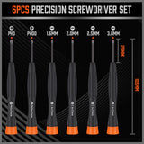 6Pc Precision Screwdriver Set Phillips Slotted Electronic PC Repair Small Driver