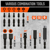 34Pc Impact Screwdriver Bit Set Nut Driver Magnetic Drill Holder Quick Release