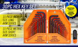 31-Piece Hex Key Set with T-Handle, Metric & Imperial Sizes Allen Wrench Set with Storage Case