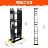 4.7M Multi Purpose Ladder Aluminium Folding Platform Extension Step Non-Slip Au