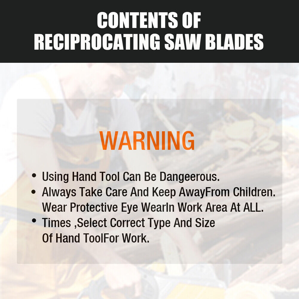 10Pc Reciprocating Saw Blades Set For Wood Metal Timber Demolition Cutting Tool