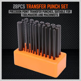 28x Center Transfer Punches Set Machinists Tool Punch Stand Heat Treated Steel