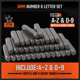 37Pcs 6mm Number & Capital Letter Stamp Set Punches Metal Plastic Wood Leather