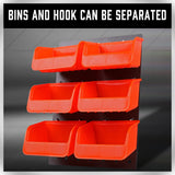 6-Pack Durable Pegboard Storage Bins with Steel Hooks for Tools and Hardware Organization