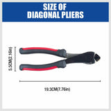 7" Flush Side Cutter Diagonal Cut Pliers Plastic Nippers Cutting Insulated Tool