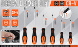 HORUSDY 6Pc Magnetic Screwdriver Set Non-slip Handle Phillips Slotted Tool New