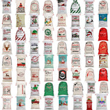 Large Christmas XMAS Hessian Santa Sack Stocking Bag Reindeer Children Gifts Bag, Cream - Express Delivery (1)