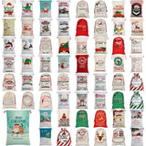 50x70cm Canvas Hessian Christmas Santa Sack Xmas Stocking Reindeer Kids Gift Bag, Cream - Special Delivery