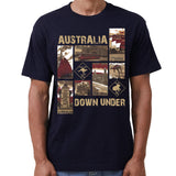 100% Cotton Australia Down Under Souvenir T-Shirt Unisex Adult Iconic Tee Top, Navy, L