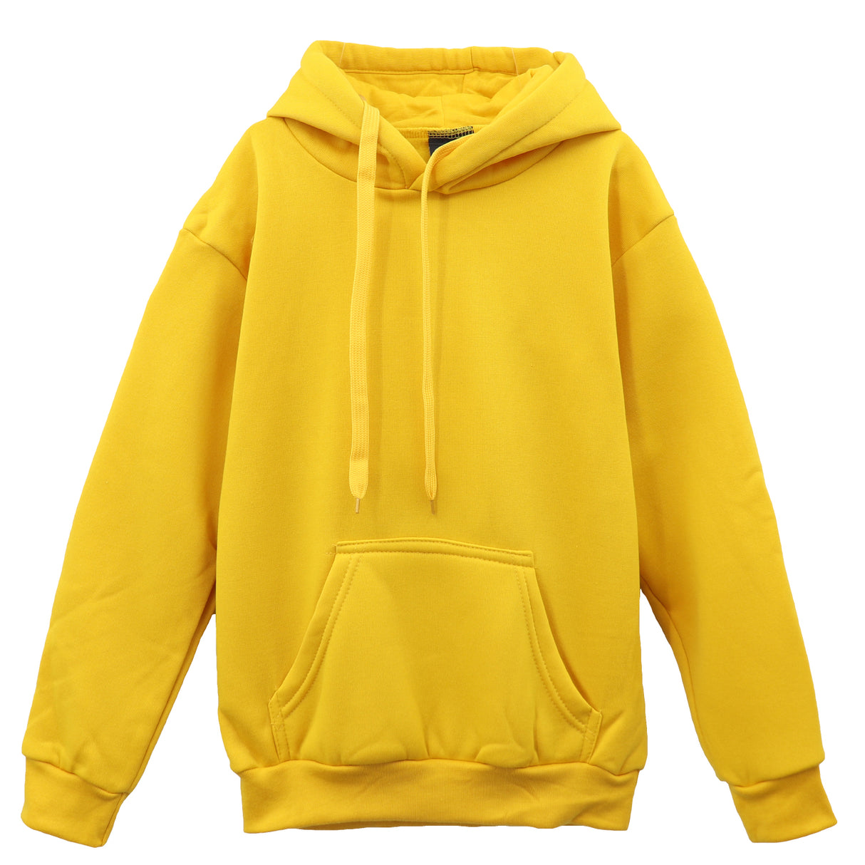 Kids Unisex Basic Pullover Hoodie Jumper School Uniform Plain Casual Sweat Shirt, Yellow, 12