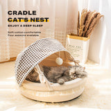 Pet Cat Calming Bed Cuddle Soft Warm Plush Cave Sleeping Nest Tent Pet House