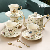 French coffee cup and saucer teapot set - Rear View