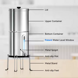 Aimex Portable Water Filter - Gravity-Fed, 304 Stainless Steel, Fluoride Removal