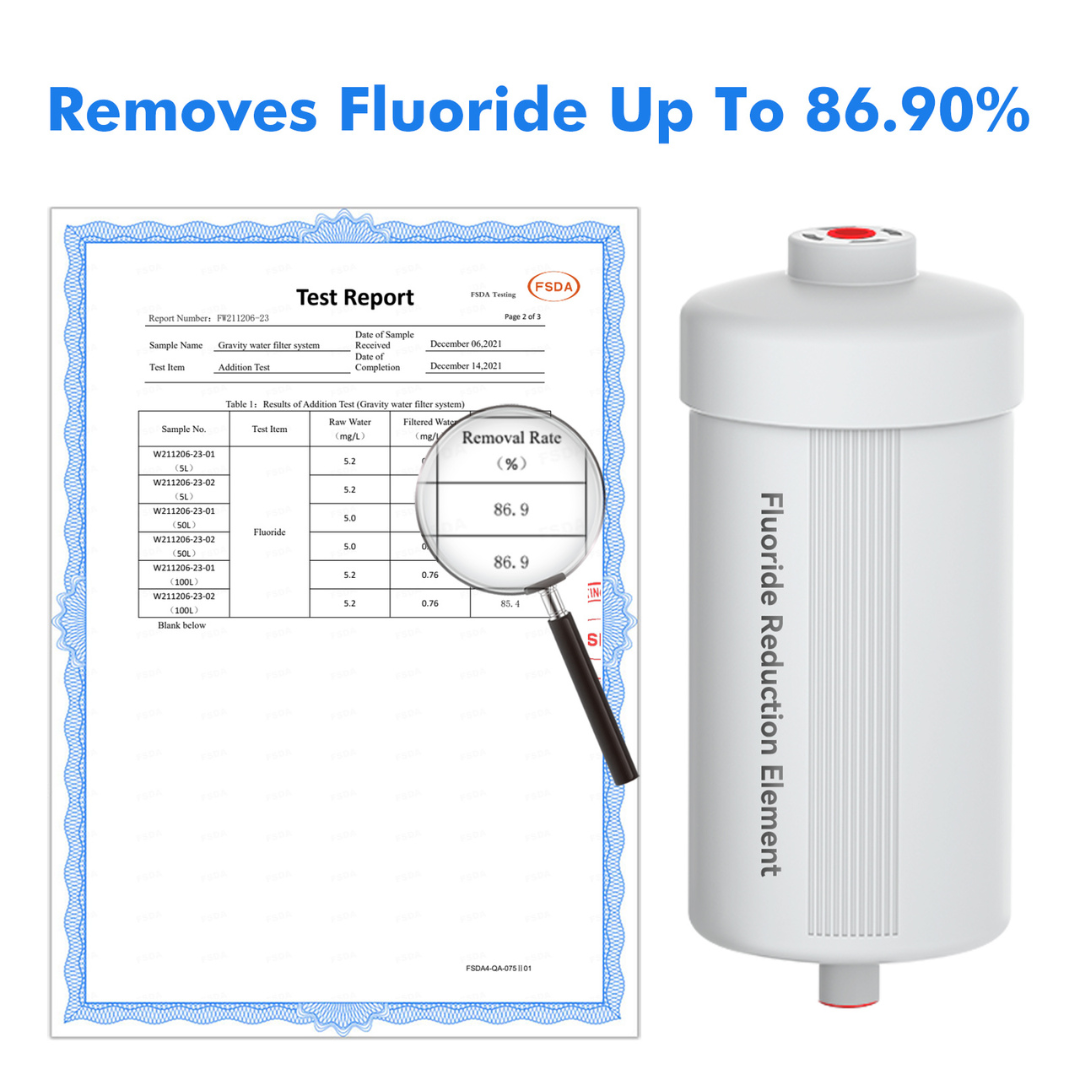 Aimex Portable Water Filter - Gravity-Fed, 304 Stainless Steel, Fluoride Removal