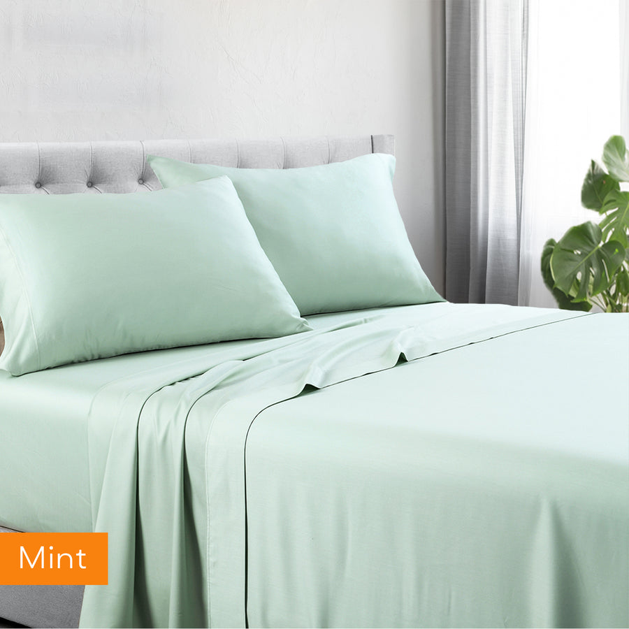 1200TC Luxury Cotton-Blend Sheet Set in King Mint