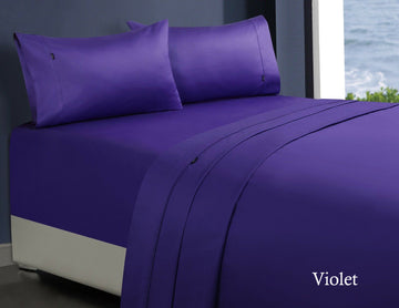 Luxury 1000TC Egyptian Cotton Double Sheet Set in Elegant Violet