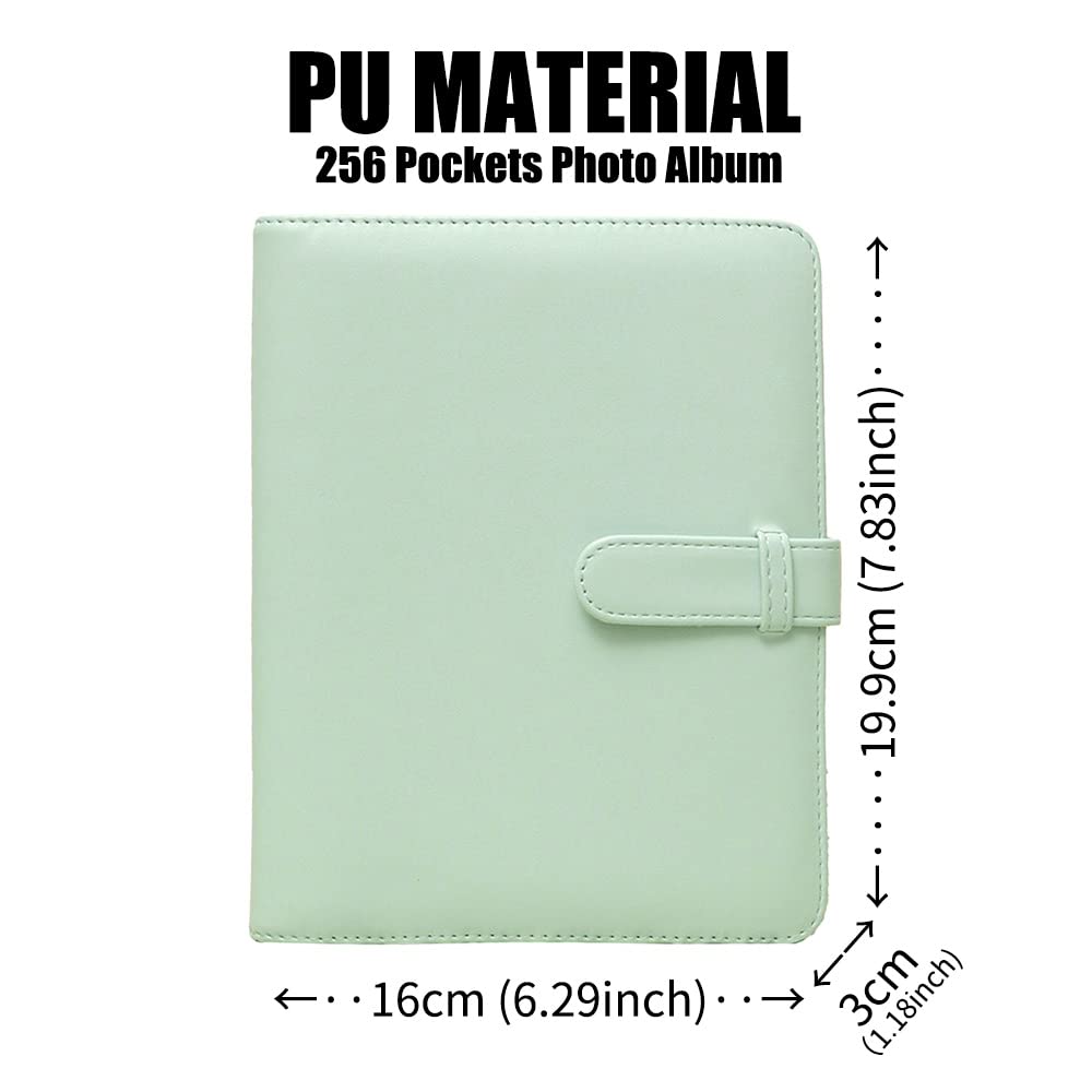 LIFEBEA 256-Pocket Instant Photo Album for Fujifilm Instax Mini & Polaroid Cameras - Green