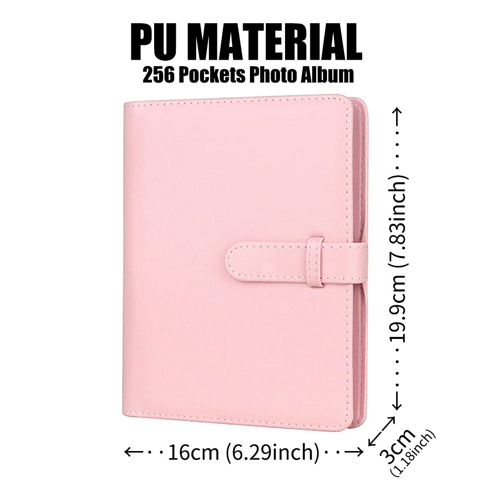 LIFEBEA 256 Pocket Instant Photo Album for Fujifilm Instax Mini & Polaroid Cameras - Pink