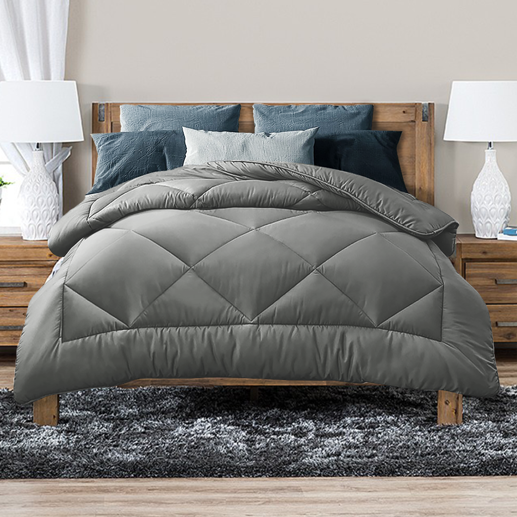 Premium Australian All-Season 400GSM Bamboo Blend Quilt - Queen Size in Grey